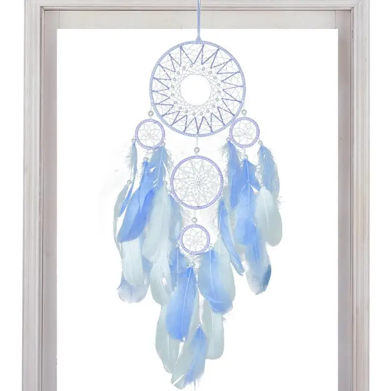 Dream Catcher Boho Home Decor Lucky Five Rings Dream Catcher Decoration Wall Hanging Baby Room Decoration Kids Nursery