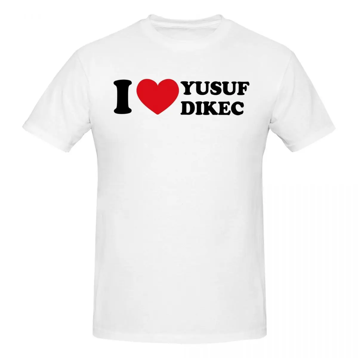 Men Funny I Love Yusuf Dikec Turkish Shooter T Shirt Vintage Oversized O-neck Cotton Custom Sleeve Shirt Men