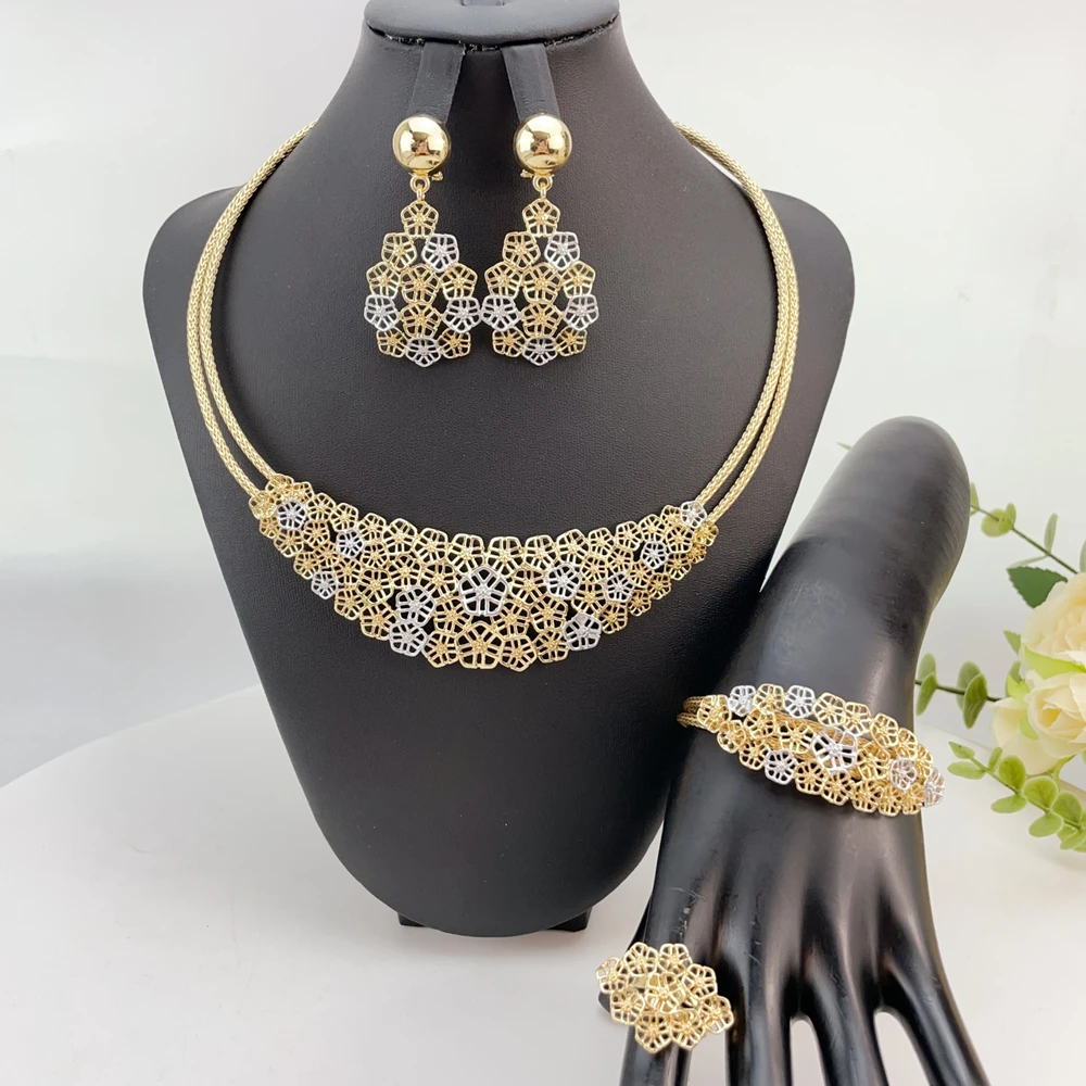 Latest Brazilian Exquisite Handmade Beautiful Necklace Wedding Party Accessories Fashion Women Jewelry Set FHK23432