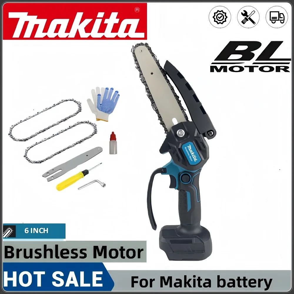 Makita 18V 6-Inch Mini Chainsaw Powerful Cordless Rechargeable Handheld Small Electric Saw Pruning Garden Tool Makita battery