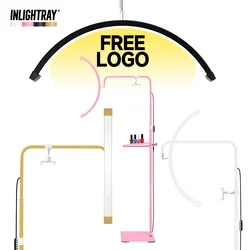 Free LOGO NEW 2025 Versatile 45W High-End Half Moon LED Lash Extension Lamp with Advanced Tattoo Eyebrow Illumination for Salon