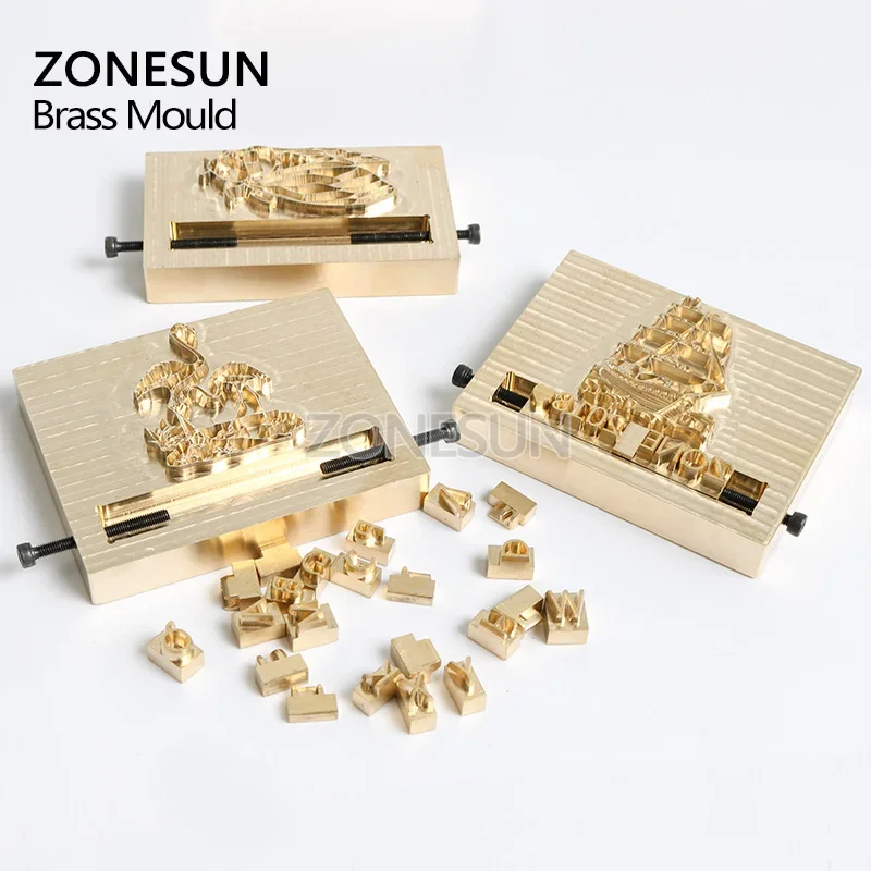 ZONESUN DIY Brass Stamp Mold Branding Iron Logo Hot Foil Stamping Mold For Leather PU Wood Paper Initial Number Changeable