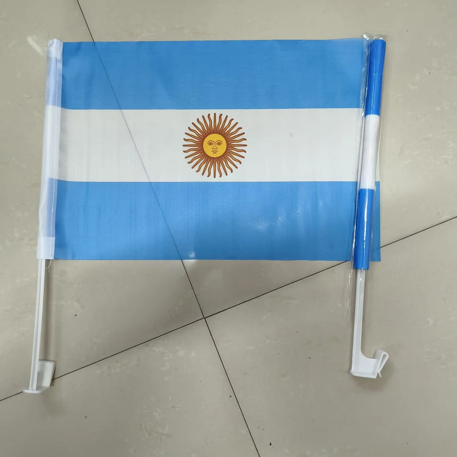 Aerxemrbrae 30x45cm Argentina Hand Flag Argentina Hand Waving Flag National Flag Standard-Bearer Waving With Plastic Flagpole