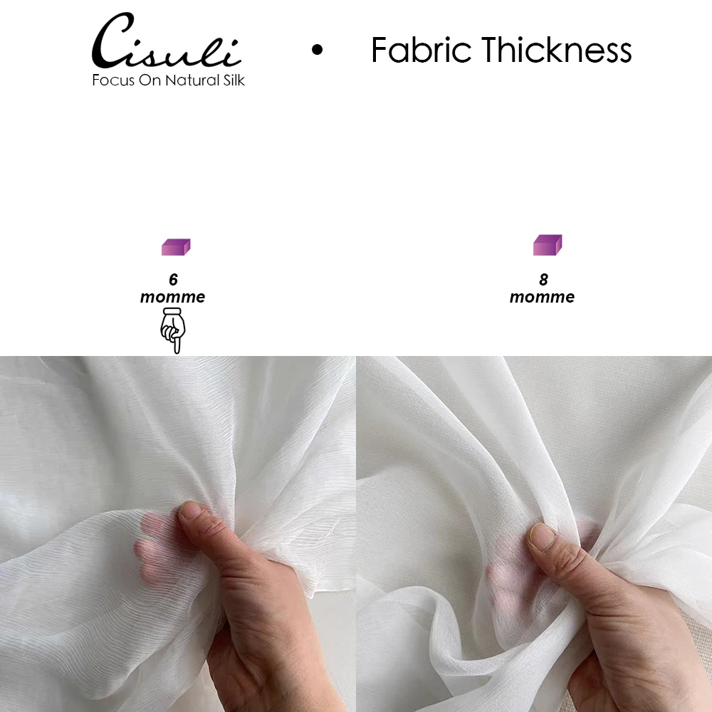 CISULI Crinkle Silk Georgette 6 momme Width 140cm 100% Mulberry Silk Chiffon Georgette Silk Supplier Wholesale