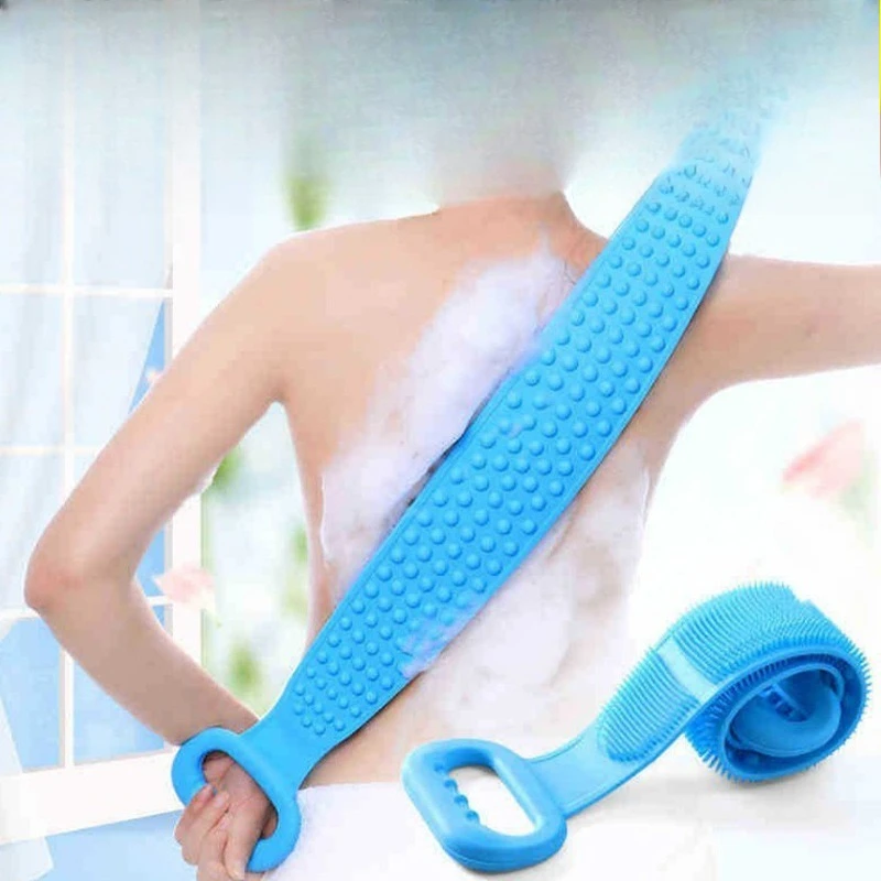 

Двусторонняя силиконовая губка для душа: для чистки спины, удаления грязи, комфортного мытья без боли, очистки от пыли и омертвевшей кожи, щетка для ванны