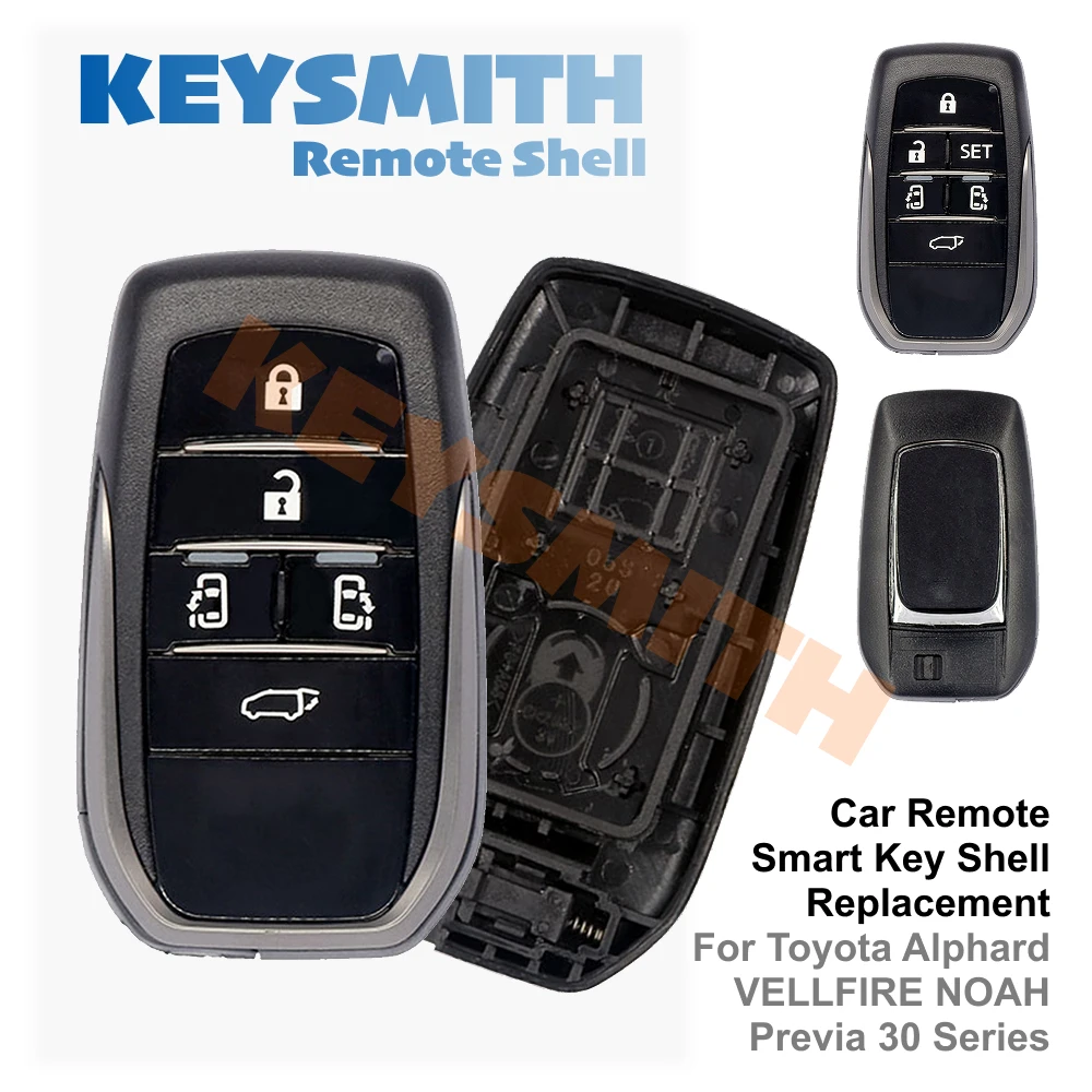 KEYSMITH Smart Key Gehäuse für Toyota Alphard Vellfire 30 Serie Noah 5/6 Tasten Ersatz-Fob-Abdeckung – Detail 1