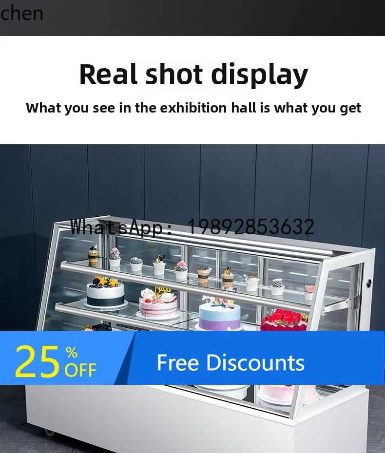 B Bevel Cake Display Cabinet Air Cooled  Baking Low Temperature Mousse West Point Cabinet Chocolate Dessert Refrigerated Cabinet