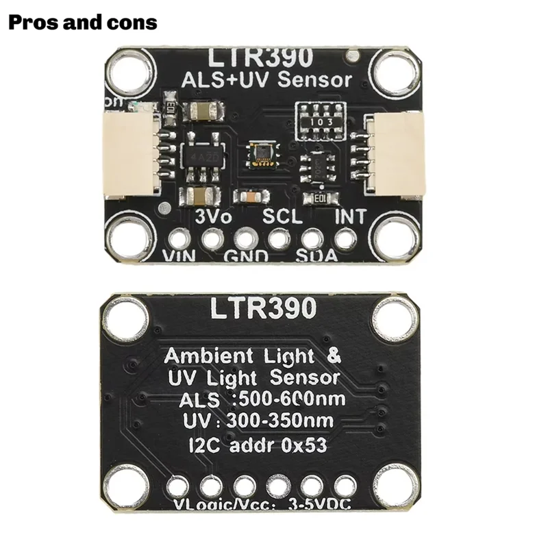 Goed gemaakt-LTR390 UV-lichtdetectiesensor, 300 Nm tot 350 Nm, voor ultraviolette straaldetectie en weerexperimenten, I2C-interface