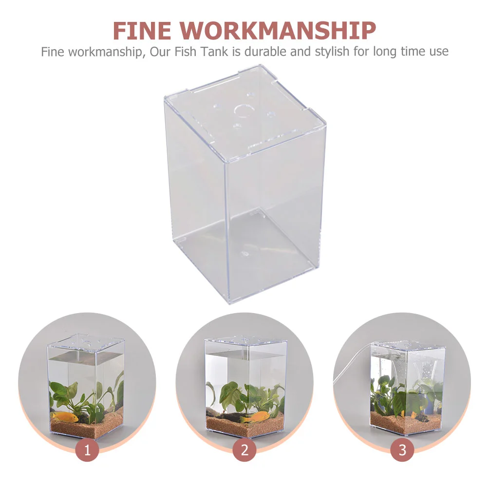 Betta Aquarium Dekor Desktop kleinen transparenten Behälter Acryl zylinder Miniatur Aquarium