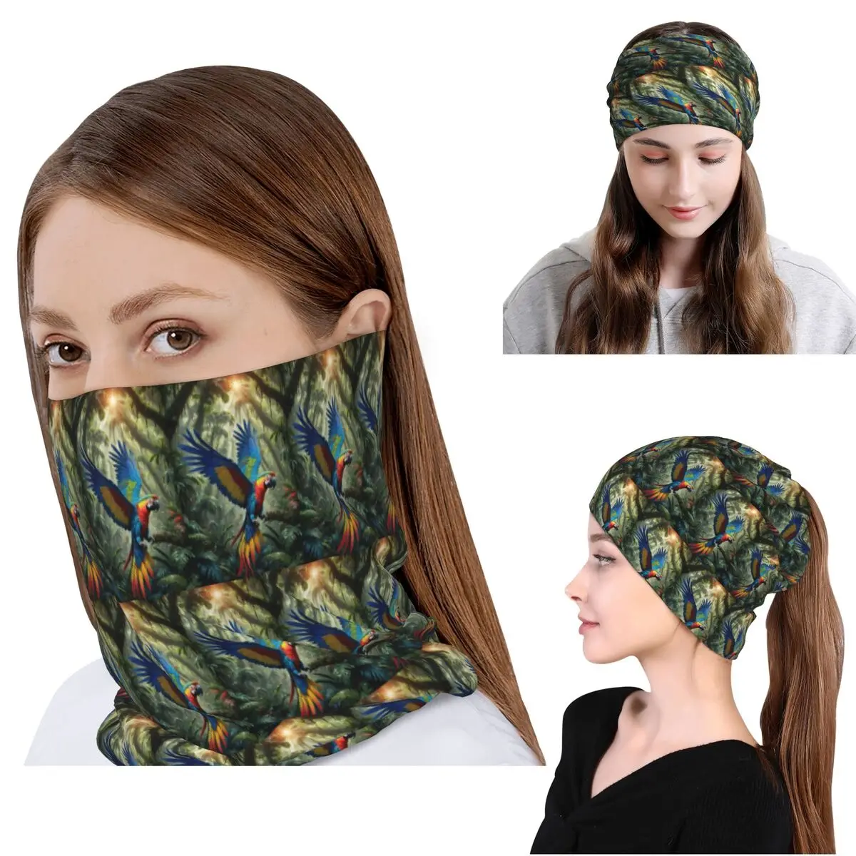 Niedlicher Papageien-Bandana-Halstuch, magischer Schal, Mehrzweck-Gesichtsmaske, Mütze für Männer, Frauen, Erwachsene, Winter