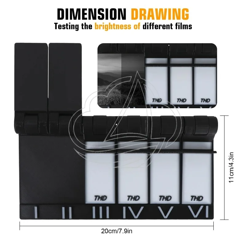 Professional Darkroom Test Strip Board Multi-Level Exposure Tool For Color B&W Film Photo Paper