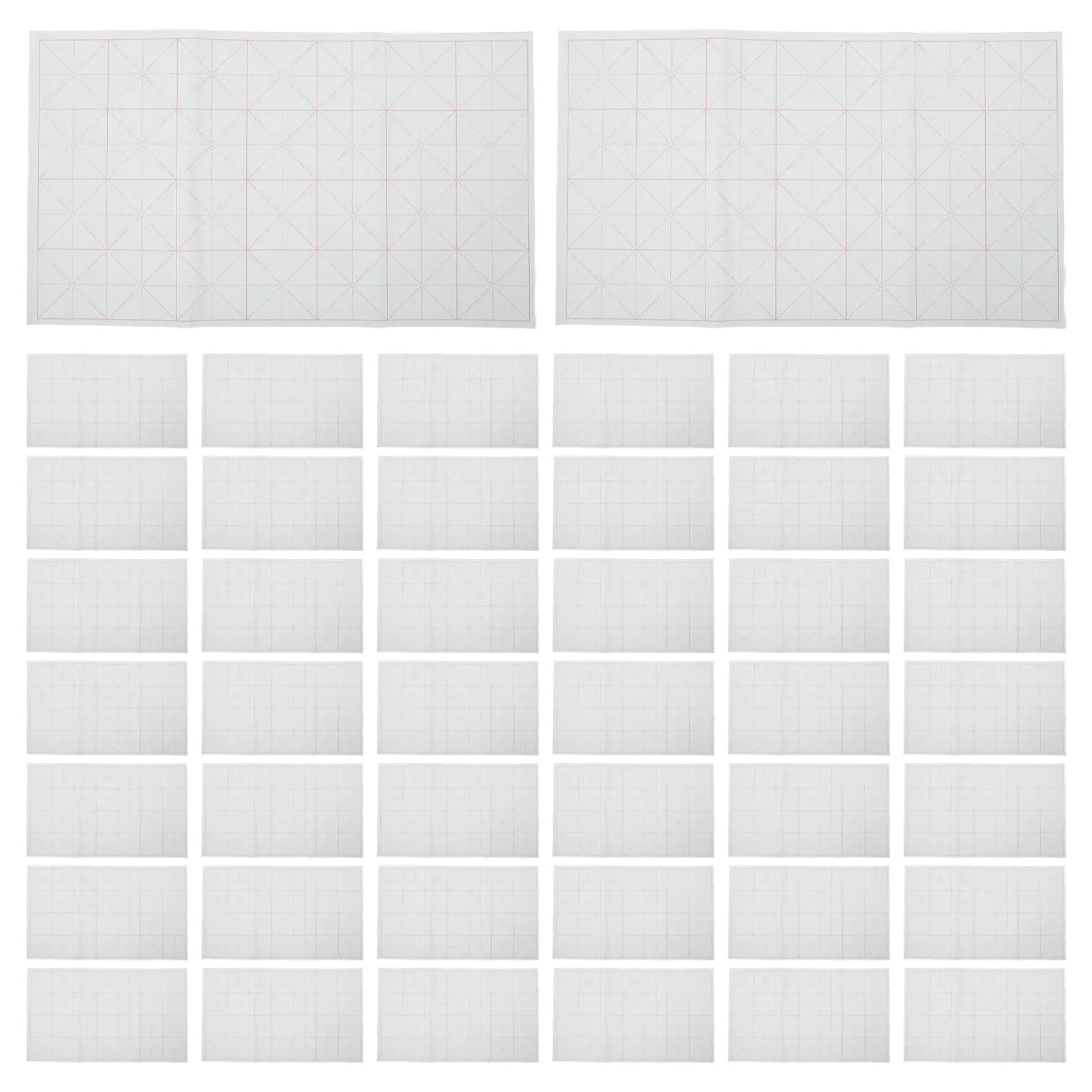 

50 листов китайской каллиграфической бумаги Xuan, полузрелая рисовая бумага с сеткой для практики письма кистью, каллиграфии и китайской живописи