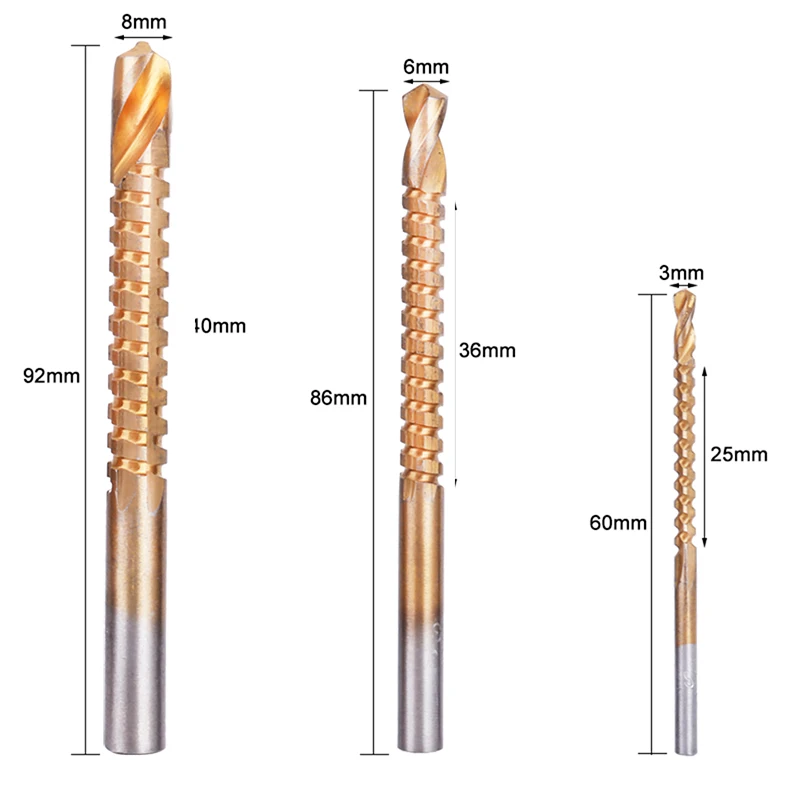 HSS Steel Titanium Step Drill Bit Set 4-12/20/32mm Metal Hole Cutter Wood Cone Core Drilling Hole Saw Tool Twist Saw Drill Kit