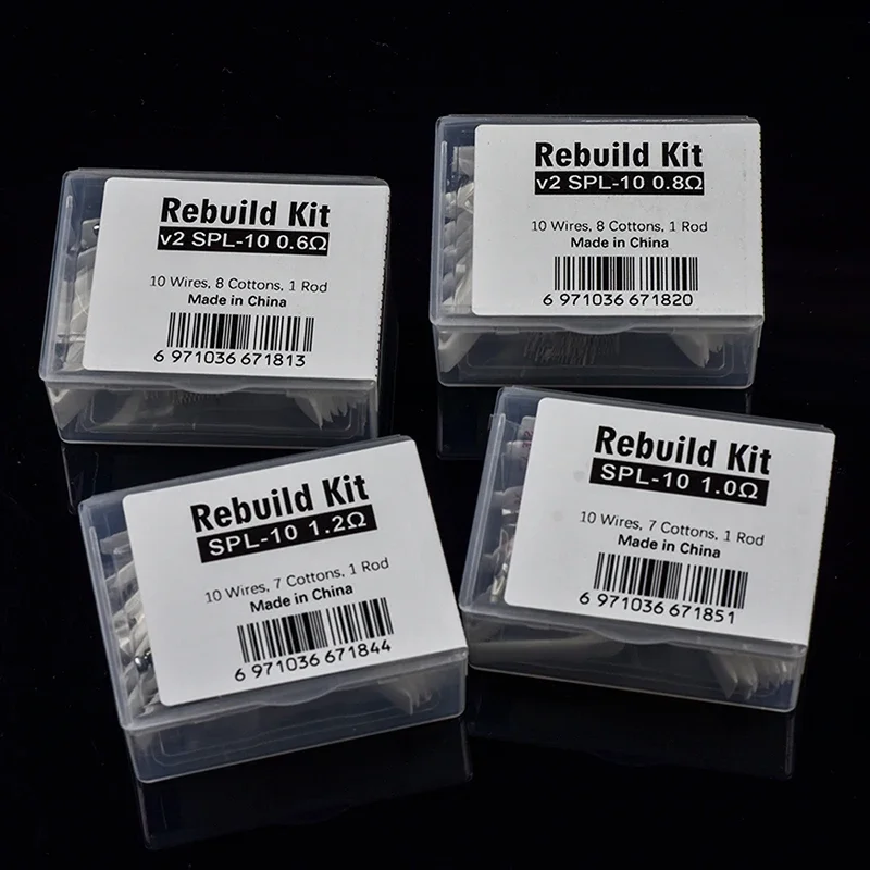 1Set DIY Rebuild Kit V2 Spl-10 0.6/0.8ohm Spl-10 1.0/1.2ohm Mesh Coil Resistance Wire Replacement Accessories Tool