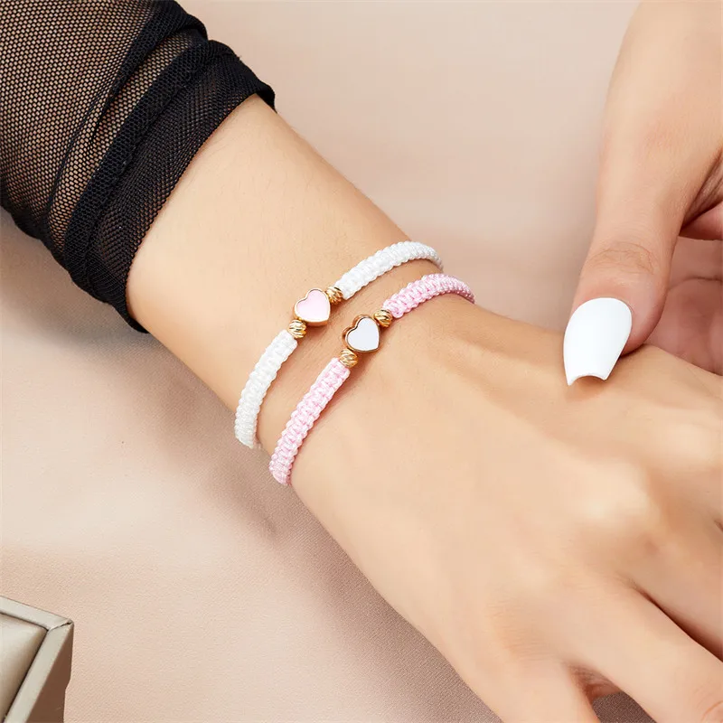 2er-Set mit farbenfrohen, herzförmigen, passenden Armbändern für Paare, Freundschaften, trendige Paar-Armbänder, Jahrestagsgeschenke zum Valentinstag – Detail 40