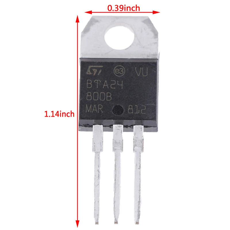 10 piezas BTA24-800B BTA24 TRIAC 24A/800V TO-220