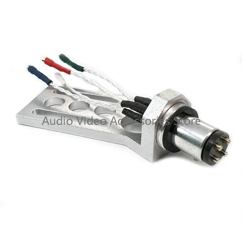 Cartuccia stilo braccio dritto angolo obliquo headshell filo in argento puro sterling per giradischi LP accessorio per giradischi in vinile