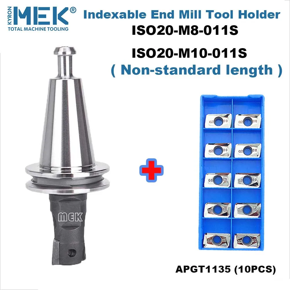 ISO20 ISO25 Tool Holder M8 M10  Indexable End Milling Integrated  with 10 PCS APGT1135 Inserts for Engraving and Milling Machine