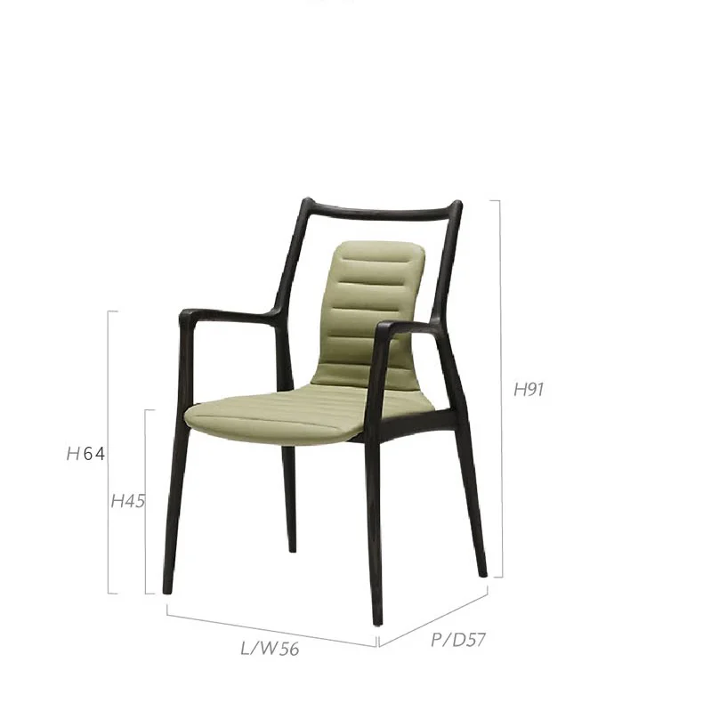 Organic modern style solid wood armchair, fabric decorative dining chair, suitable for boutique retailers