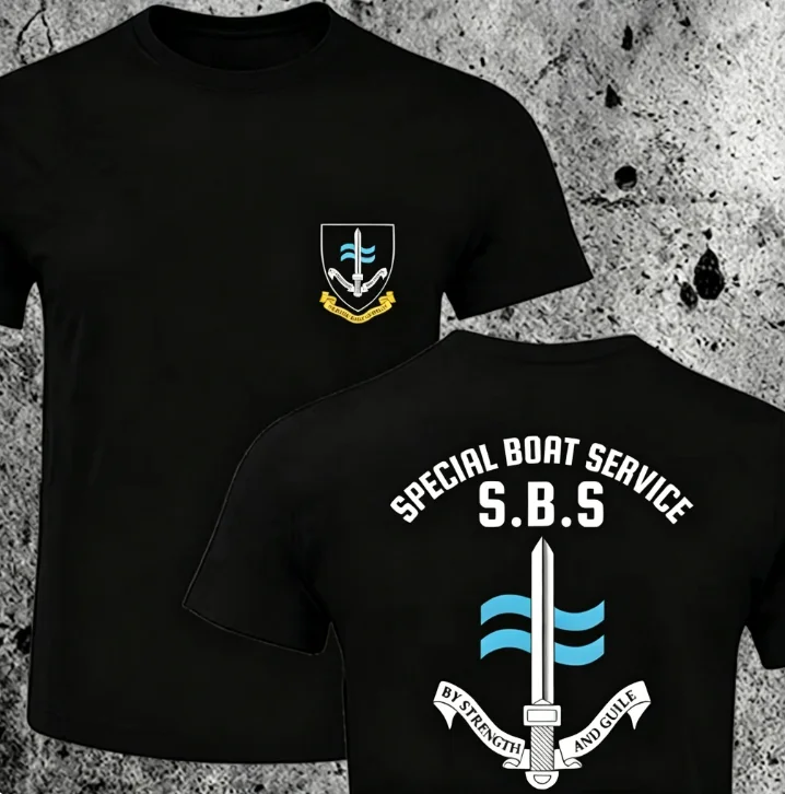 2026 Men Vintage Sword Wave Shield Emblem Graphic T Shirt Chest & Back Double Print Crewneck Tees Unisex Black Oversized Short