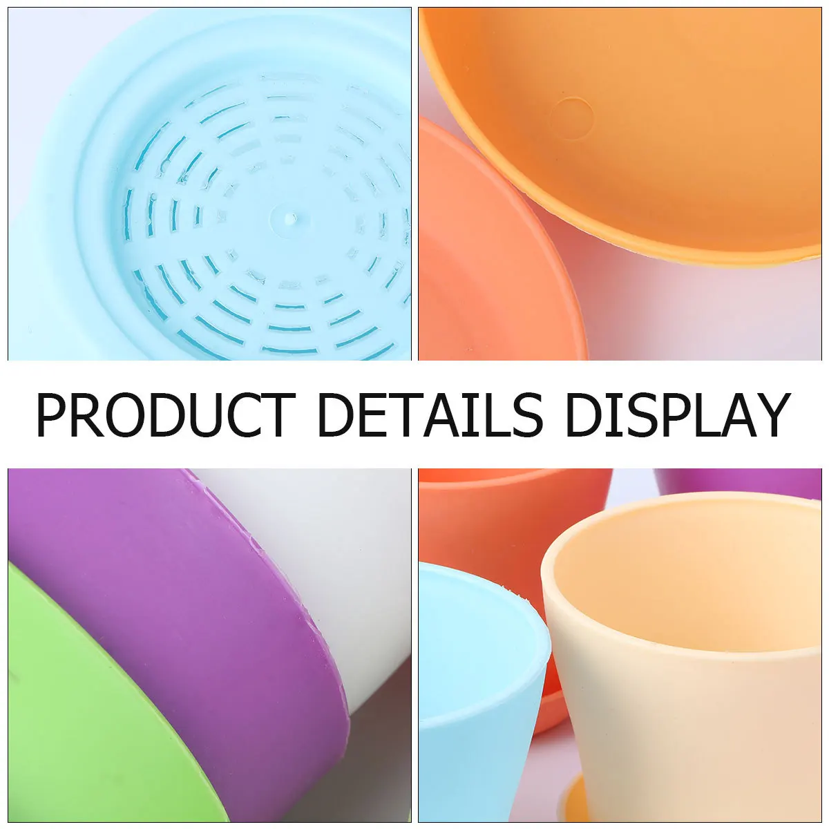 

8Pcs Bonsai Container for Garden Resin Plastic Flower Pot with Tray Suitable for Succulents Flowers Indoor Outdoor Planting