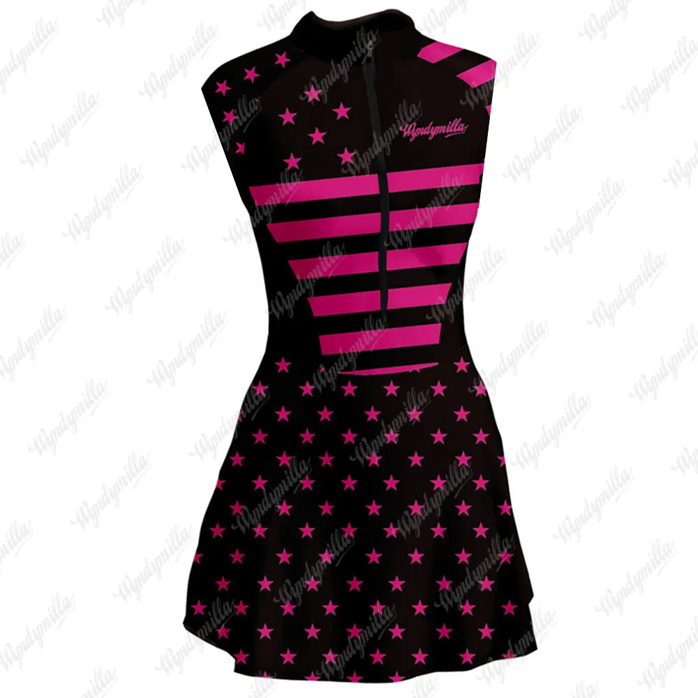 

2024wyndymilla Triathlon Skinsuit Skirt Woman Cycling Skirt Bike sleeveless Outfit Dress Breathable Maillot Vestidinho Run Skirt