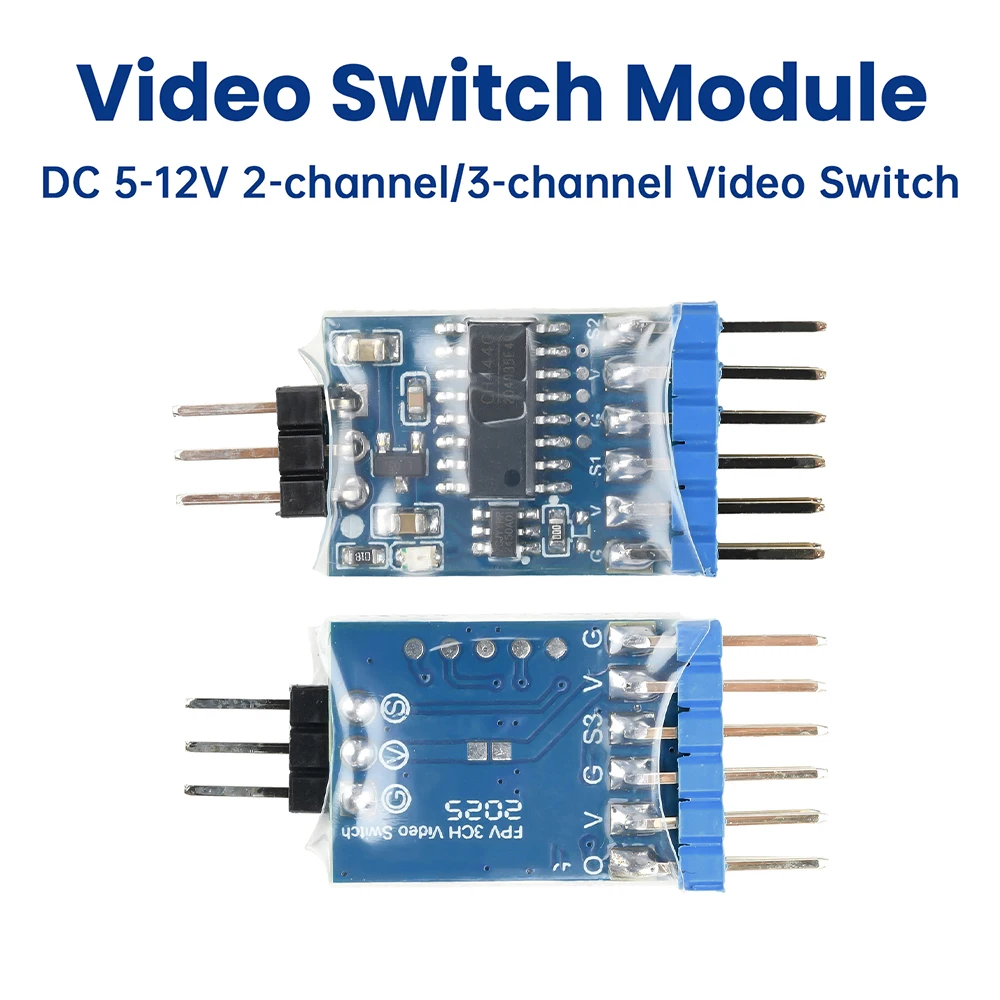 DC 5-12V 2-Channel/3-Channel Video Switcher Video Switching Module Suitable for FPV Drones and Cameras