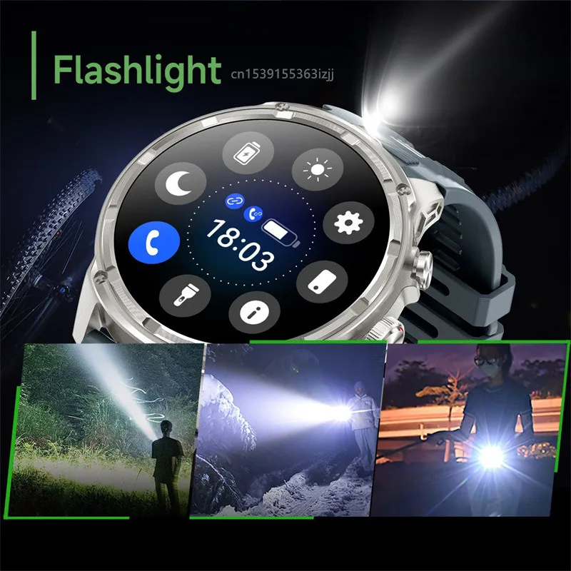 Men Smart Watch V99 Outdoor Fitness Sports Tracker LED Flashlight Bluetooth Calling Smartwatch 710mAh Large Battery