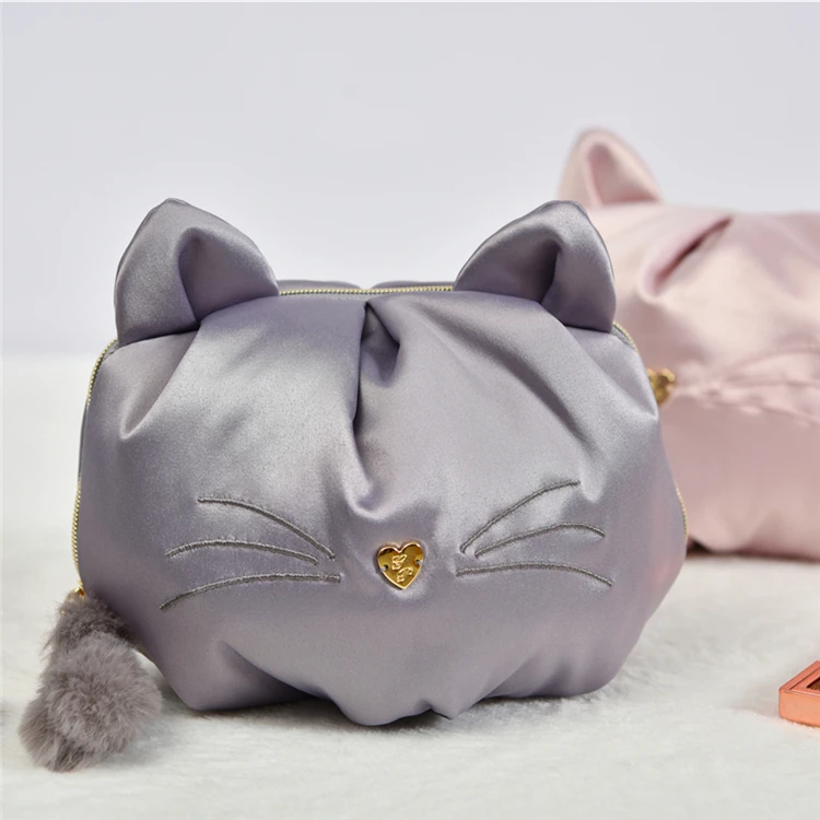 Sweet Cute Kitty Women Cosmetic Bag Clutch Bag Japanese Makeup Case Organizer Toiletry Bag Beauty Case Portable