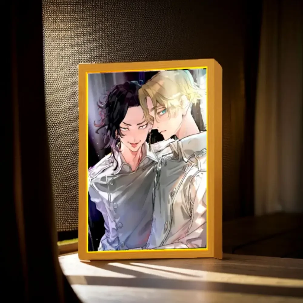 

Anime Figure Light Painting Photo Frame Tokyo Revengers Action Led Lamps Room Office Decoration Friends Birthday Gifts Moon Lamp