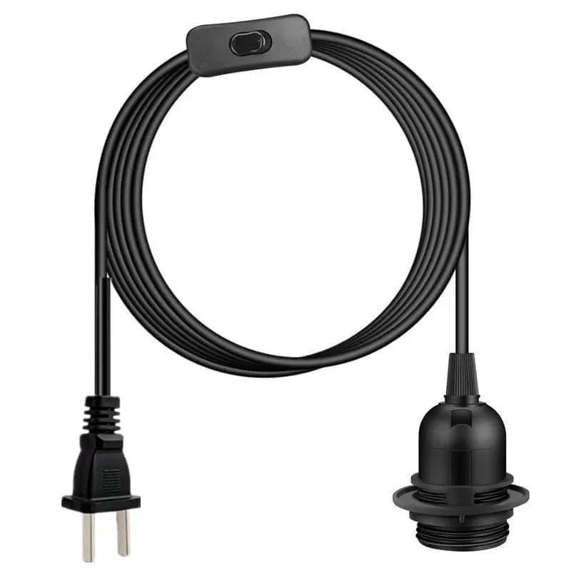 Plug in Hanging Light Cord Kit - 6Ft Pendant Light Plug in Lamp Kit, E26/E27 Bulb Socket Lantern Extension Cord with On/Off Swi