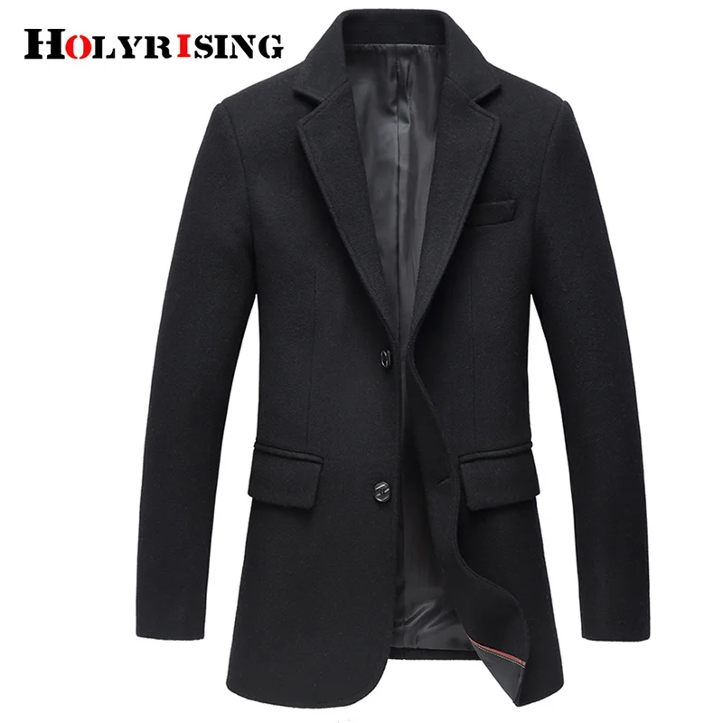 

Holyrising Men Wool Coats Casual Slim Mens Overcoat Solid Jackets Business Woolen Blend Coat Soft Male Pockets Outwear 18952-5