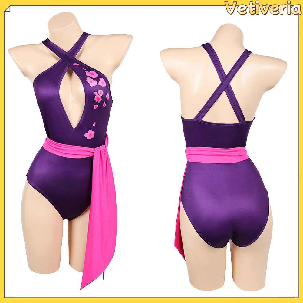 

Game Rivals Women Psylocke Swimsuit Cosplay Roleplay Jumpsuit Costume Disguise for Adult Outfits Halloween Fantasy Carnival Suit
