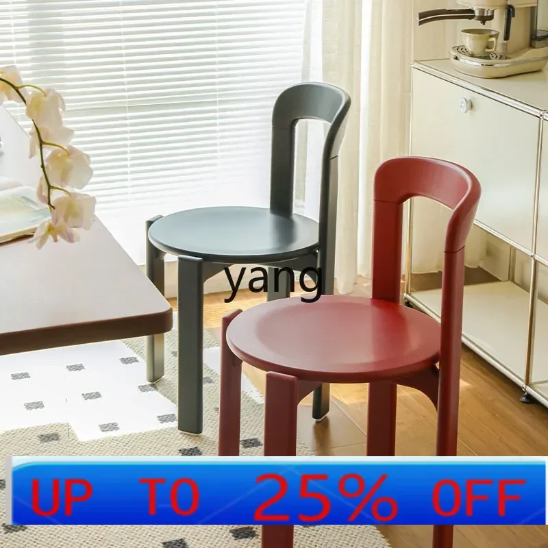 

LTT solid wood household dining table and chairs can be stacked backrest, book table and chair are simple