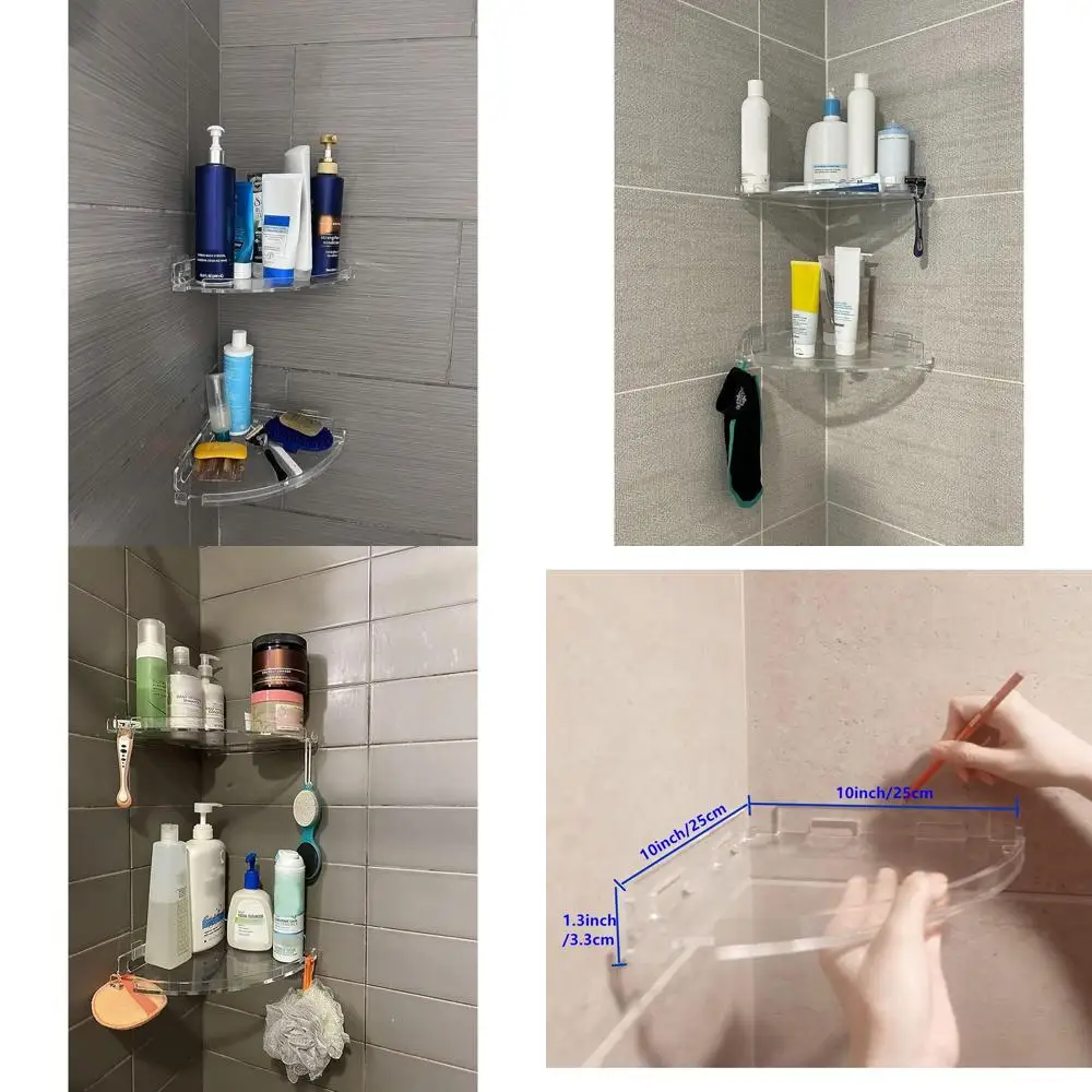 

Комплект из 2 акриловых душевых кабин с крючками: настенный органайзер для ванной и кухни, компактный дизайн