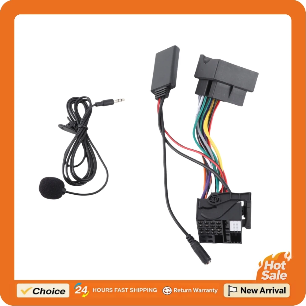 Adaptador aux bluetooth 5.0 para carro com cabo de microfone, módulo de áudio plug and play de 150 cm para bmw e60 e63 e64 e65 e66 e87 e88