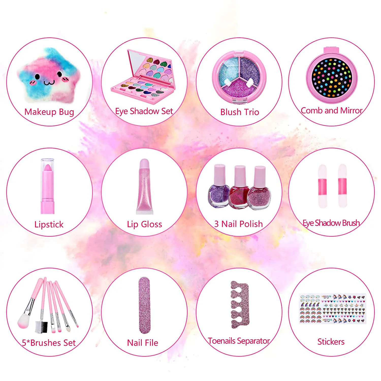 Children\'s Pretend Play Simulation Make Up Toy Lipstick Eyeshadow Cosmetics Set Safety Nontoxic Play House Toys For Girls Kids