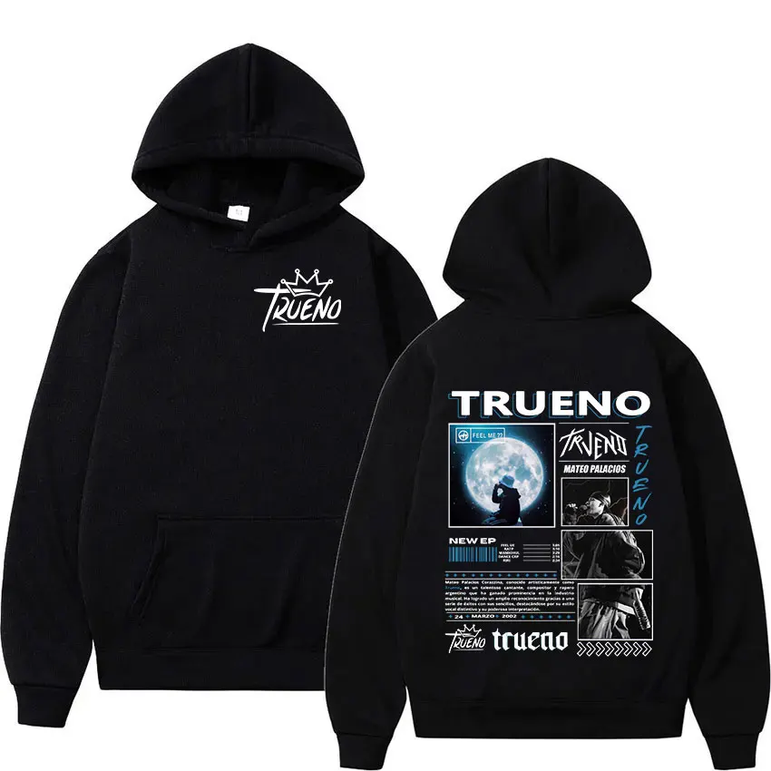 

Rapper Trueno 2025 New Album Hoodie Men's Hip Hop Vintage Fashion Pullover Sweatshirt Unisex Casual Oversized Hoodies Streetwear