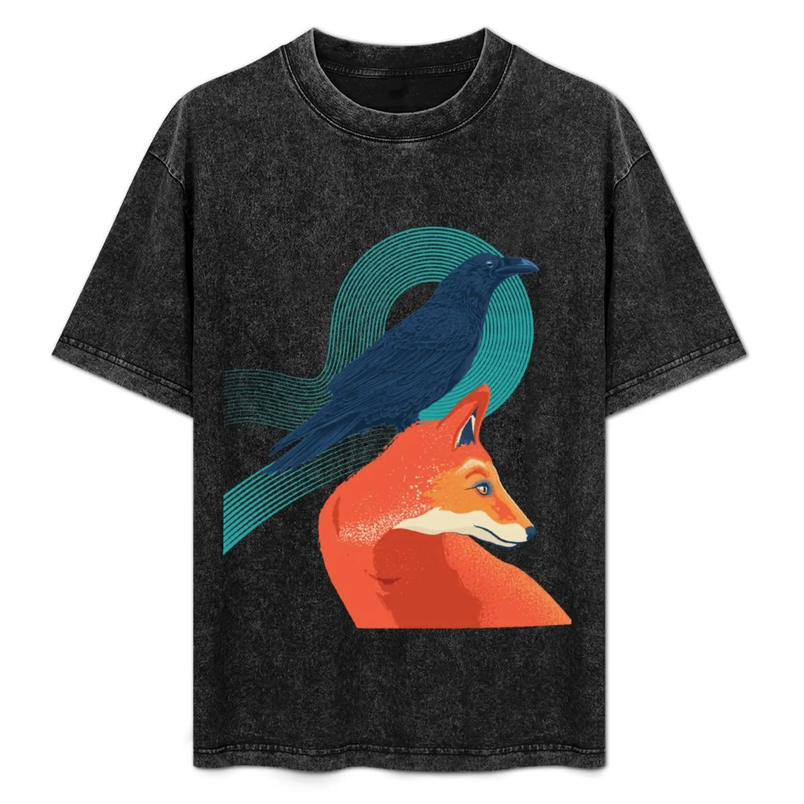 

Fox And Raven T-Shirt gifts for boyfriend quick-drying anime mens big and tall t shirts