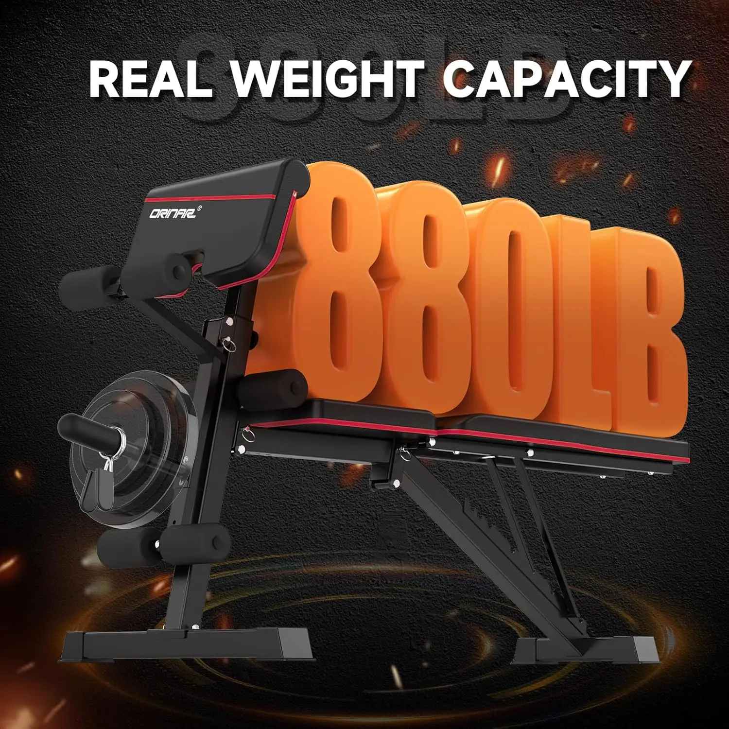 Adjustable Weight Bench, 880Lbs Bench Press for Full Body Workout, Workout Bench for Home Gym with Barbell Rack