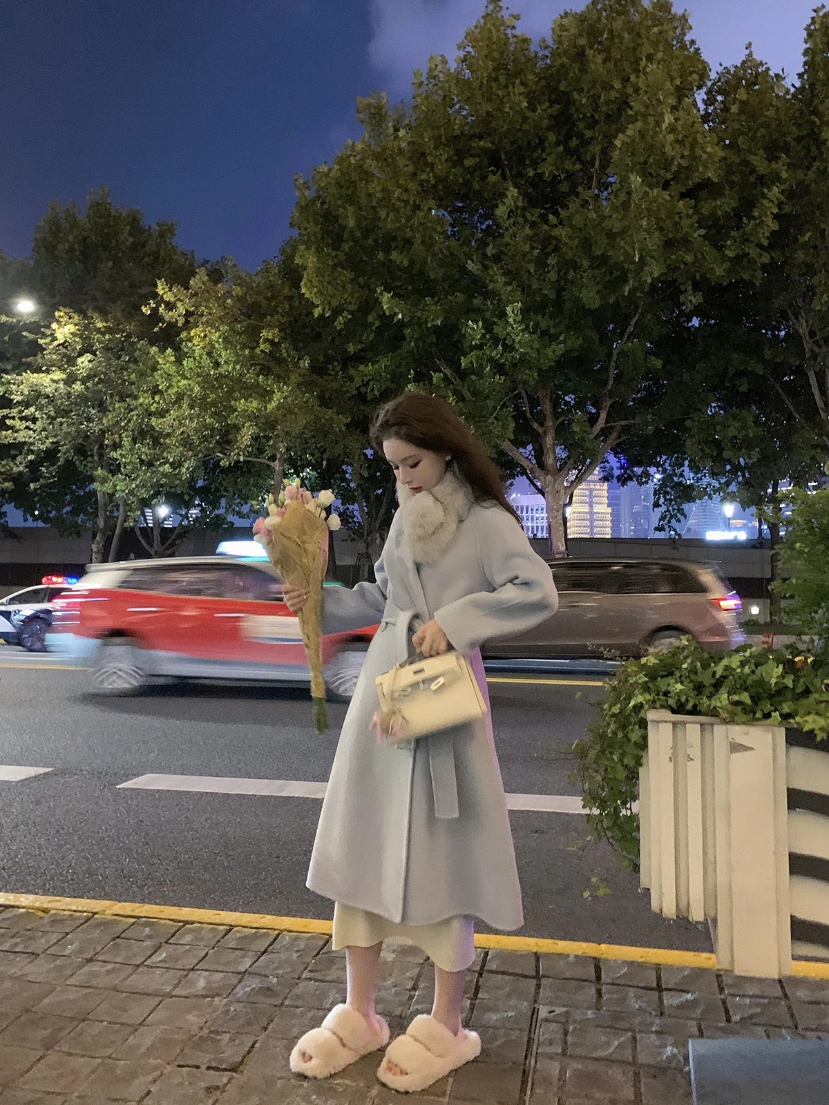 

Двустороннее шерстяное пальто Camere Morning Bean Annie Roman, женское, маленького размера, средней длины, в корейском стиле