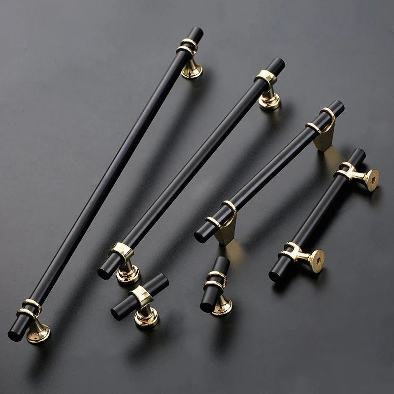 Modern simple long cabinet cabinet door handle American black wardrobe long handle furniture hardware