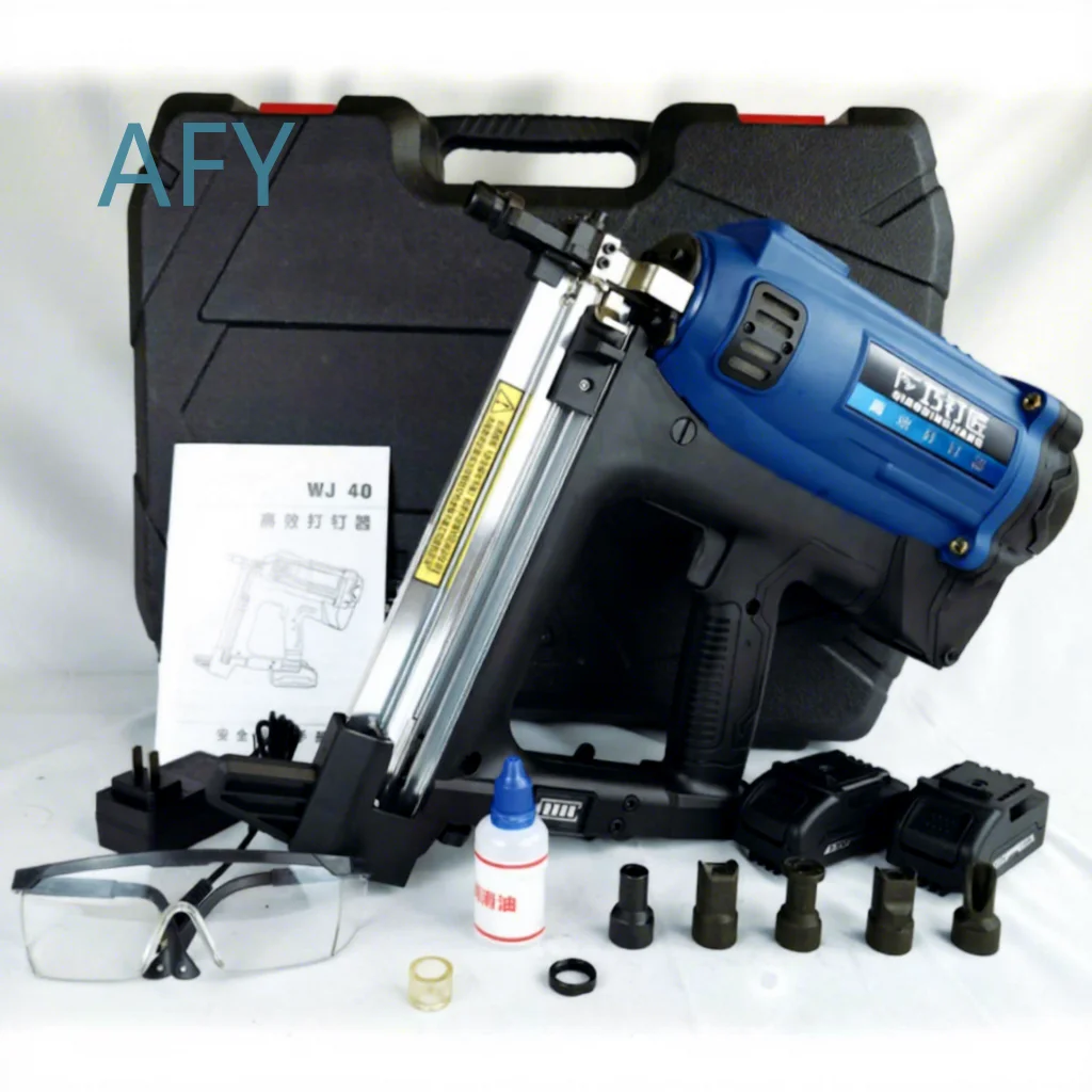 For Smart Nail Gun Battery Powered Nail Gun with 40mm Nails and Groove for Doors Windows Mounting Wood Panels and Junction