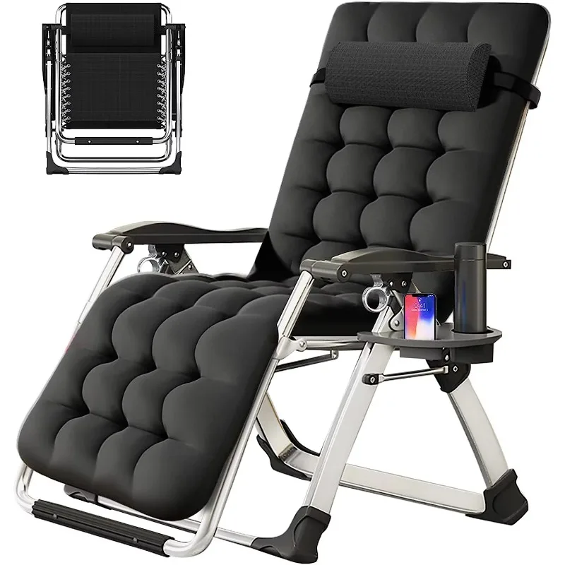 

Zero gravity chair lounge chair with detachable cushion and outdoor pool tray, terrace lounge folding lounge