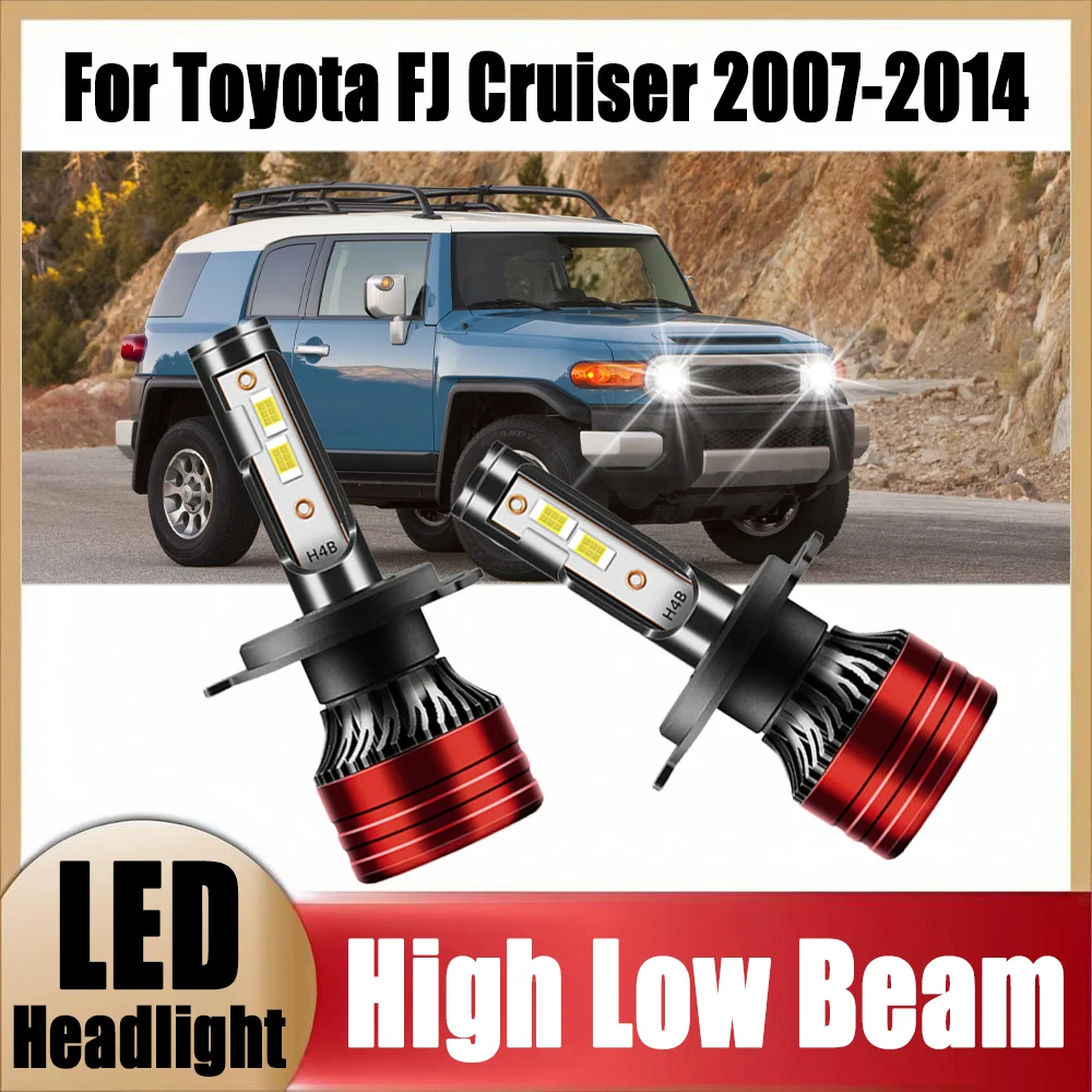 

2 шт. автомобильные фары H4, 120 Вт, чипы CSP, светодиодные лампы с высокой светоотдачей, ярчайшие, улучшенные, Canbus, без ошибок, для Toyota FJ Cruiser 2007-2014