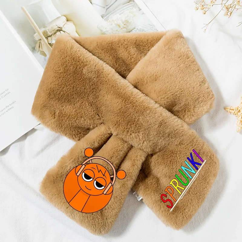 스프룽키 플러시 스카프 귀여운 게임 겨울 따뜻한 소녀 소년 목도리 두꺼운 패션 어린이 목도리 부드러운 아기 생일 선물