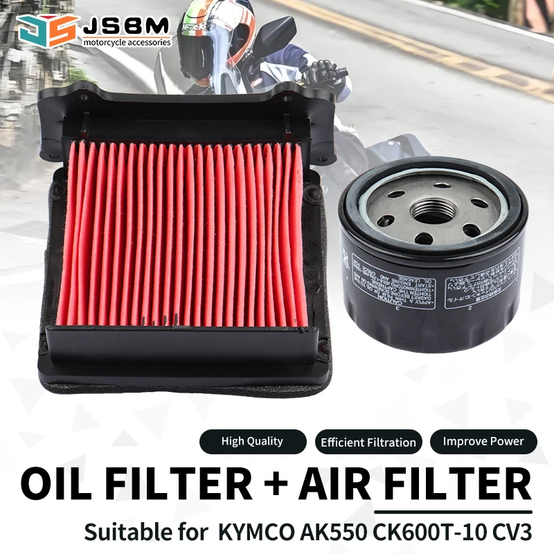 

JSBM Motorcycle Accessories Air Filter Oil Filters For KYMCO AK550 AK 550 IE E4 E5 ABS 2017 2018 2019 2020- 2022 CK600T-10 CV3