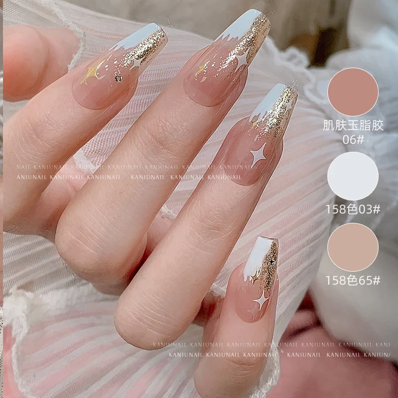 Kaniu 1Pcs Glitter Relief Metal Star Nail Stickers Laser Starlight Bronzing Nail Art Decals Self-Adhesive Manicure Decoration