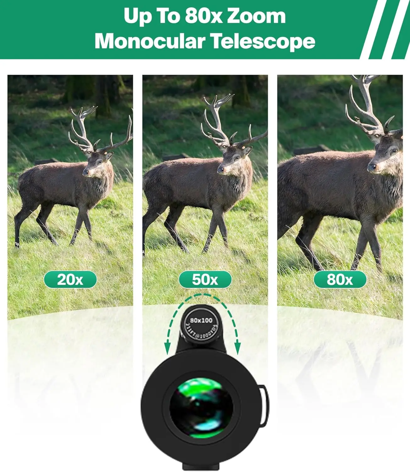 Telescopio para adultos, monoculares de visión más grande, Smartphone de alta potencia, Monocular para pájaro