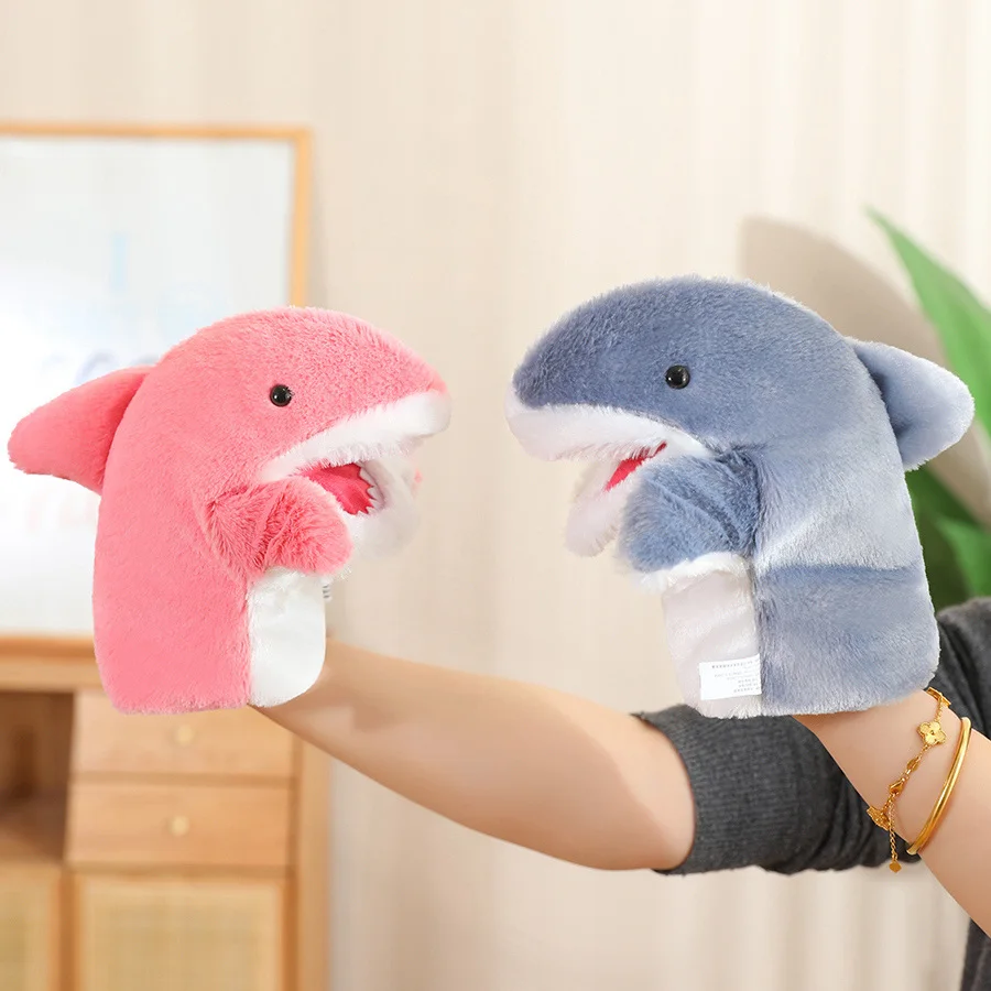 Shark Hand Puppet Gloves Plush Gloves Small Shark Arm Toy Set with Movable Mouth Plush Toy